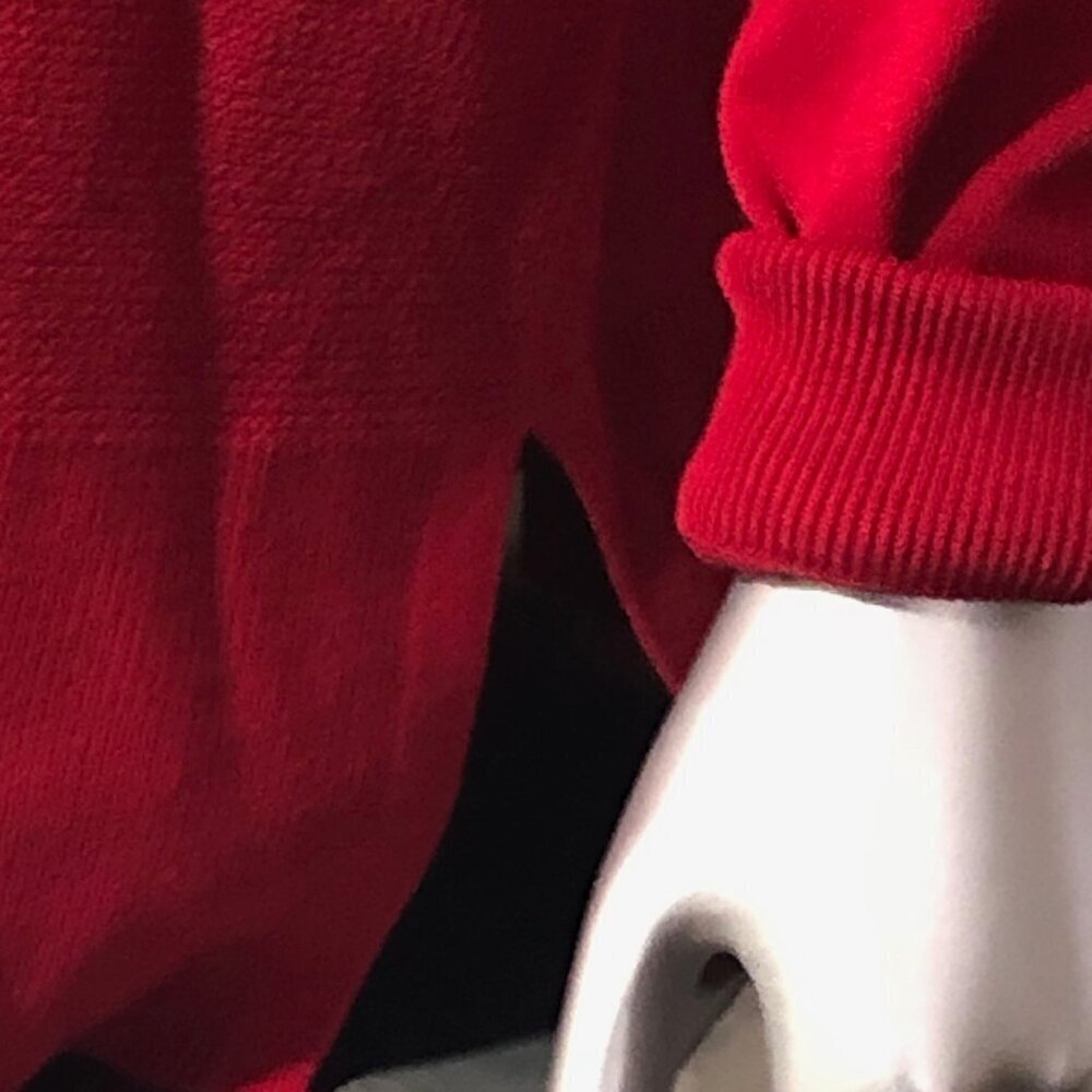 Jones New York Signature Sweater Womens Medium Red Cowl Neck Drawstring Holidays - Picture 5 of 10